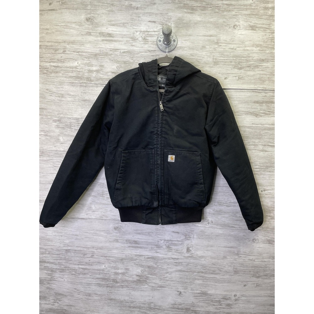 Carhartt Jacket Womens M Black Quilted Hooded Insulated Full Zip Lined J130 - Picture 8 of 12